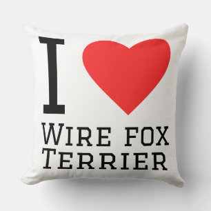 Ich liebe Drahtfoxterrier Kissen