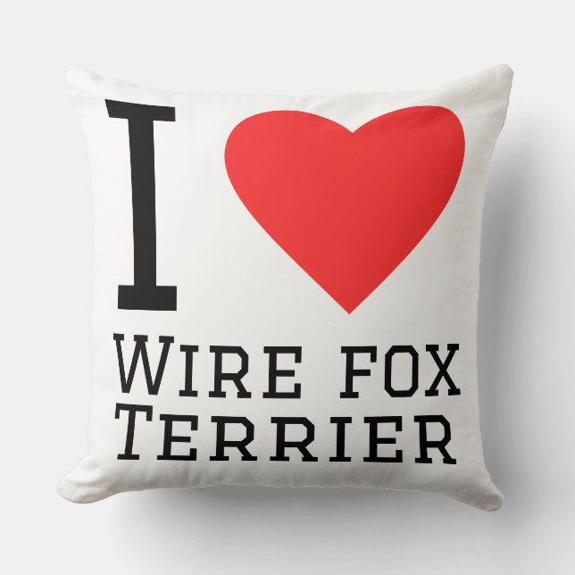 Ich liebe Drahtfoxterrier Kissen (Vorderseite)