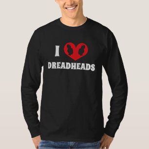 Ich liebe Dreadheads Heart Dreadlocks geflochtene T-Shirt