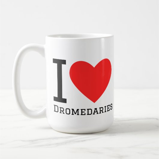 Ich liebe Dromedare Kaffeetasse (Links)