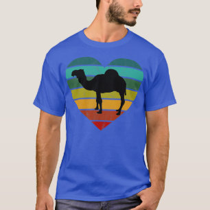 Ich Liebe Dromedaren und Kamele Retro Herz T-Shirt