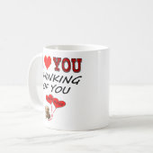 Ich Liebe, du denkst mit Schlägern und Küssen an d Kaffeetasse (Vorderseite Links)