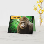 ICH LIEBE, DU GORILLA FUNNY GREETING CARD KARTE (Gelbe Blume)