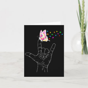 Ich Liebe, du händest Gebärdensprache Butterfly Au Karte