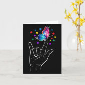 Ich Liebe, du händest Gebärdensprache Butterfly Au Karte (Gelbe Blume)