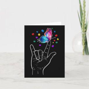 Ich Liebe, du händest Gebärdensprache Butterfly Au Karte