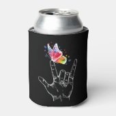 Ich Liebe, du händest Gebärdensprache Butterfly Pu Dosenkühler (Kanne Vorderseite)