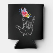 Ich Liebe, du händest Gebärdensprache Butterfly Pu Dosenkühler (Vorderseite)