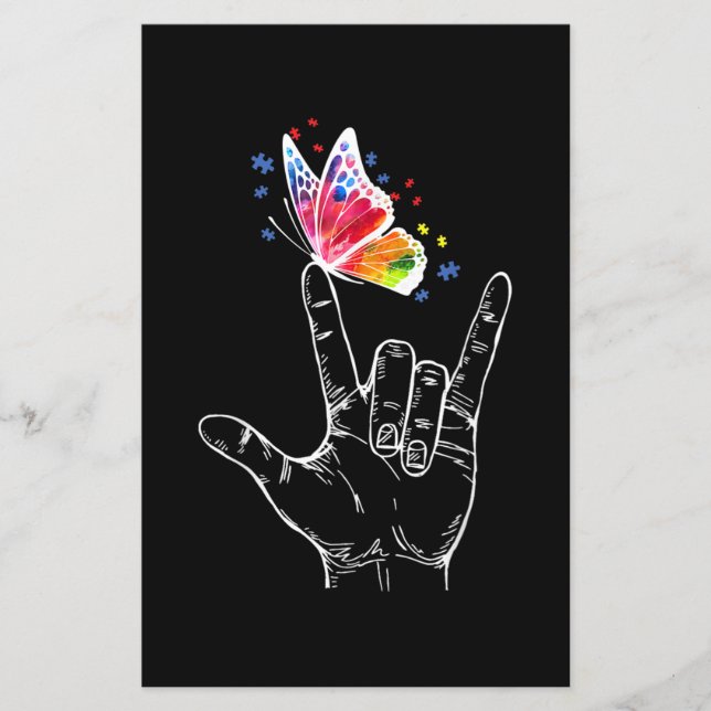 Ich Liebe, du hängst Gebärdensprache-Butterfly-Aut (Vorderseite)