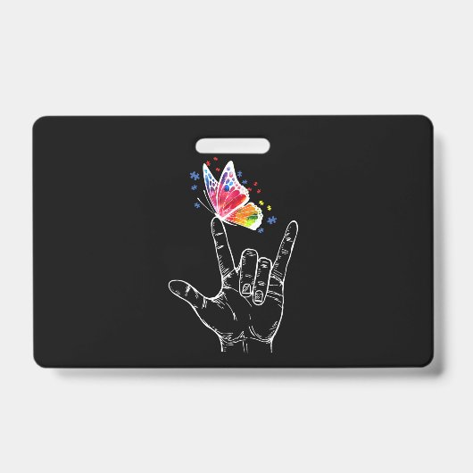 Ich Liebe, du hängst Gebärdensprache-Butterfly-Aut Ausweis (Vorderseite)