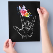 Ich Liebe, du hängst Gebärdensprache-Butterfly-Aut Flyer (Hand)