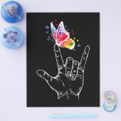 Ich Liebe, du hängst Gebärdensprache-Butterfly-Aut Flyer (Einzeln)