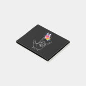 Ich Liebe, du hängst Gebärdensprache-Butterfly-Aut Post-it Klebezettel (angewinkelt)