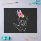 Ich Liebe, du hängst Gebärdensprache-Butterfly-Aut Seidenpapier (Basteln)