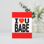 Ich LIEBE, du hast das rote Herz verabredet Bezieh Postkarte (Stehend Vorderseite)