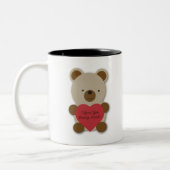 Ich Liebe, du hast viel Niedlichen Teddybär Zweifarbige Tasse (Links)
