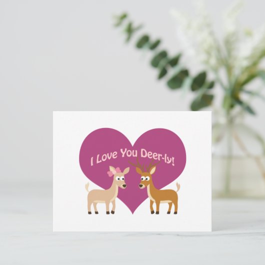 Ich Liebe du Hirsch! Postkarte (Stehend Vorderseite)