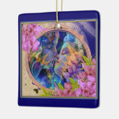 Ich Liebe, du isolierte Wasserflasche Keramikornament (Links)