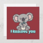 Ich Liebe, du Koala Bärenpuff Feiertagskarte (Vorne/Hinten)