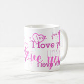 Ich Liebe, du 💗 Lila weiße Tasse (VorderseiteRechts)