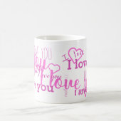 Ich Liebe, du 💗 Lila weiße Tasse (Mittel)