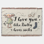 Ich Liebe, du magst Dobby Lieben Socken Decke (Vorderseite)