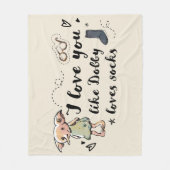Ich Liebe, du magst Dobby Lieben Socken Fleecedecke (Vorderseite)