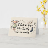 Ich Liebe, du magst Dobby Lieben Socken Karte (Gelbe Blume)