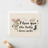 Ich Liebe, du magst Dobby Lieben Socken Mitteilungskarte (Vorderseite/Rückseite Beispiel)