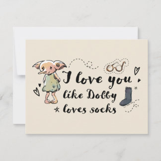 Ich Liebe, du magst Dobby Lieben Socken Mitteilungskarte