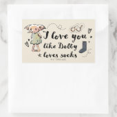 Ich Liebe, du magst Dobby Lieben Socken Rechteckiger Aufkleber (Tasche)