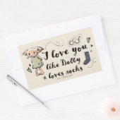 Ich Liebe, du magst Dobby Lieben Socken Rechteckiger Aufkleber (Umschlag)