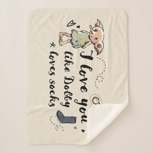 Ich Liebe, du magst Dobby Lieben Socken Sherpadecke (Vorderseite)