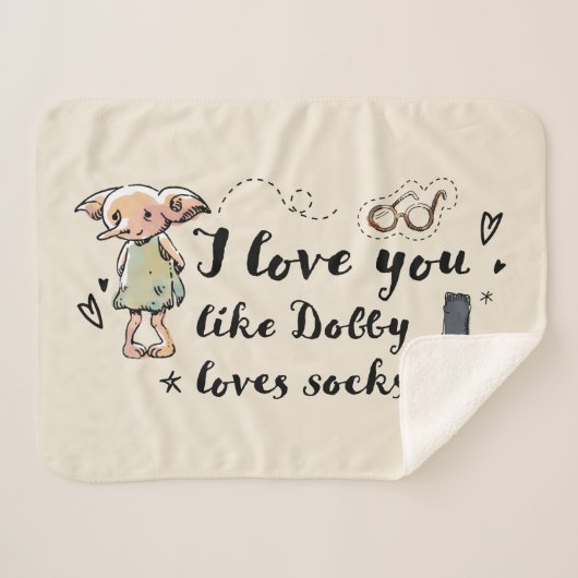 Ich Liebe, du magst Dobby Lieben Socken Sherpadecke (Vorderseite (Horizontal))