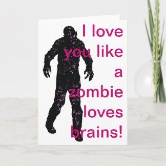 Ich Liebe, du magst ein Zombie Lieben Gehirn! Feiertagskarte