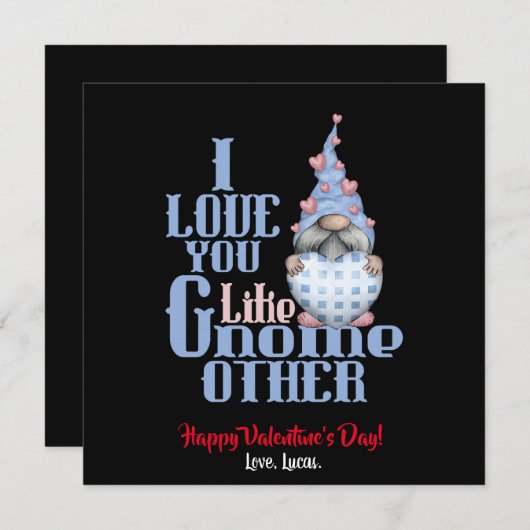 Ich Liebe, du magst Gnome andere Valentine Dankeskarte (Vorne/Hinten)