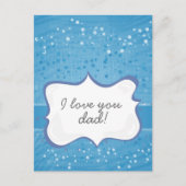 "Ich Liebe, du Papa!" auf blauen Punkten Postkarte (Vorderseite)