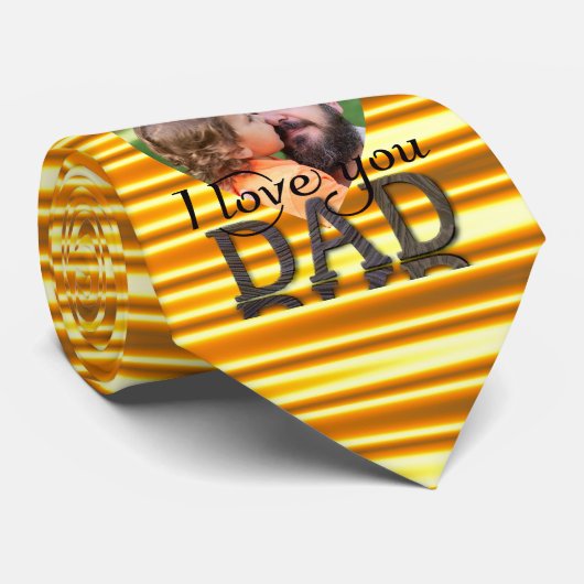 Ich Liebe, du Papa Foto hellgelb Krawatte (Gerollt)