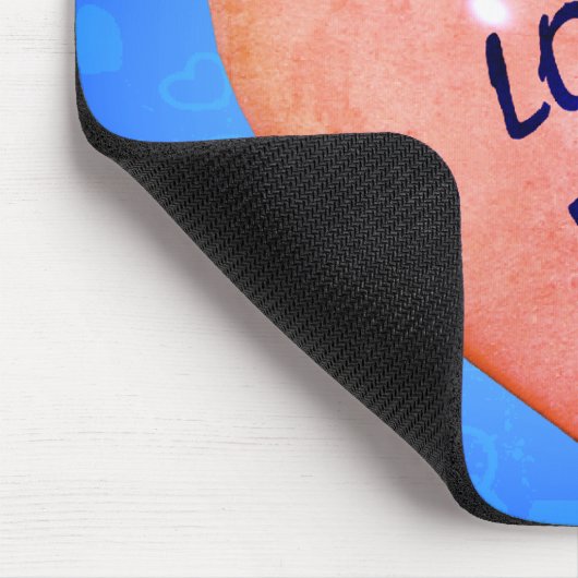 Ich Liebe, du rosa Herz Mousepad (Ecke)