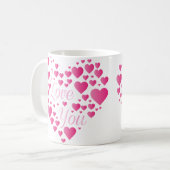 Ich Liebe, du rosa Herzen Kaffeetasse (Vorderseite Links)