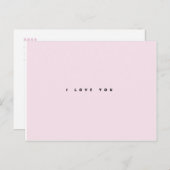 Ich Liebe, du rosa Postkarte (Vorne/Hinten)