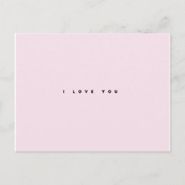 Ich Liebe, du rosa Postkarte