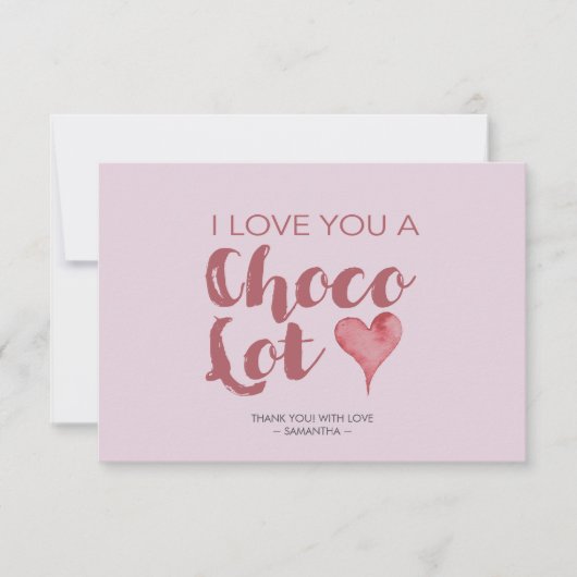 Ich Liebe, du schokoladenst Valentine, danke (Vorderseite)