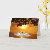 Ich Liebe, du Schwäne Karte (Gelbe Blume)