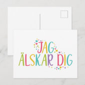 Ich Liebe, du schwörst Junge alskar graben Regenbo Postkarte (Vorne/Hinten)