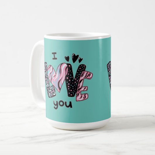 Ich Liebe, du verspätete Tasse (Vorderseite Links)