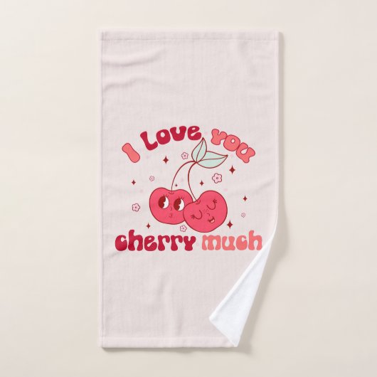 Ich Liebe, du würst viel | Niedlich & Punny Cherry Badhandtuch Set (Handtuch)