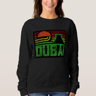 Ich liebe Dubai Coole Retro-Dubai-Sonnenuntergangs Sweatshirt