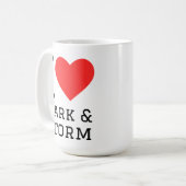 Ich liebe dunkel und Sturm Kaffeetasse (Vorderseite Links)