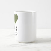 Ich liebe dunkelgrün kaffeetasse (Mittel)